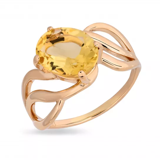 Кольцо с кварцем из золота