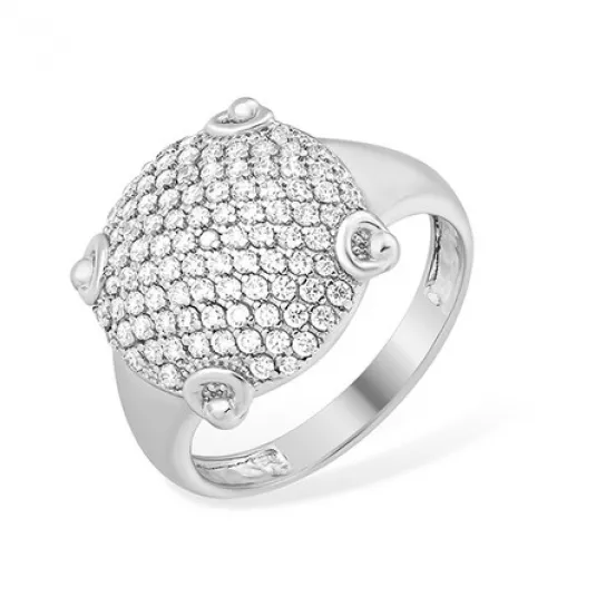 Кольцо с фианитом из серебра