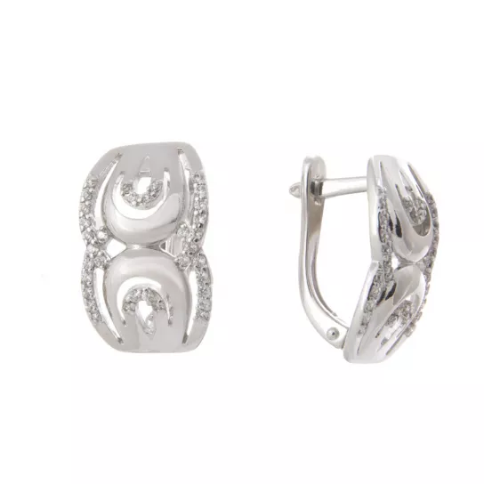 Серьги с фианитом из серебра